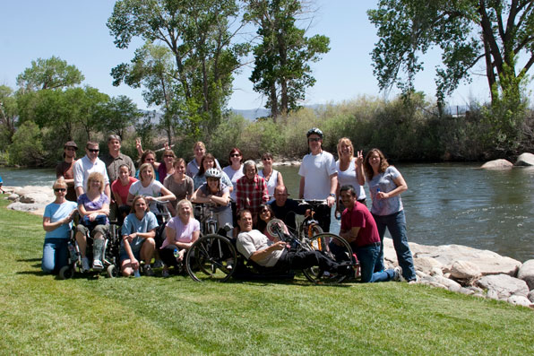 Aventura employees on bike to work day.