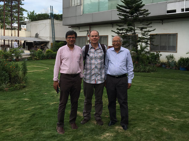 Sportif with factory workers in India.